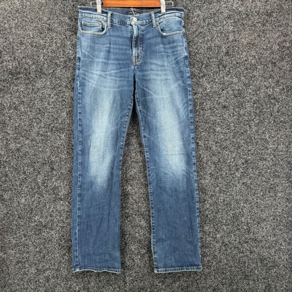 Lucky Brand 363 Vintage Straight Jeans Mens 33x32 Blue Medium Wash Denim Stretch